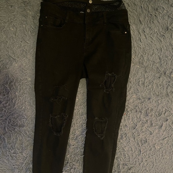 Zara black fishnet jeans - Picture 5 of 8